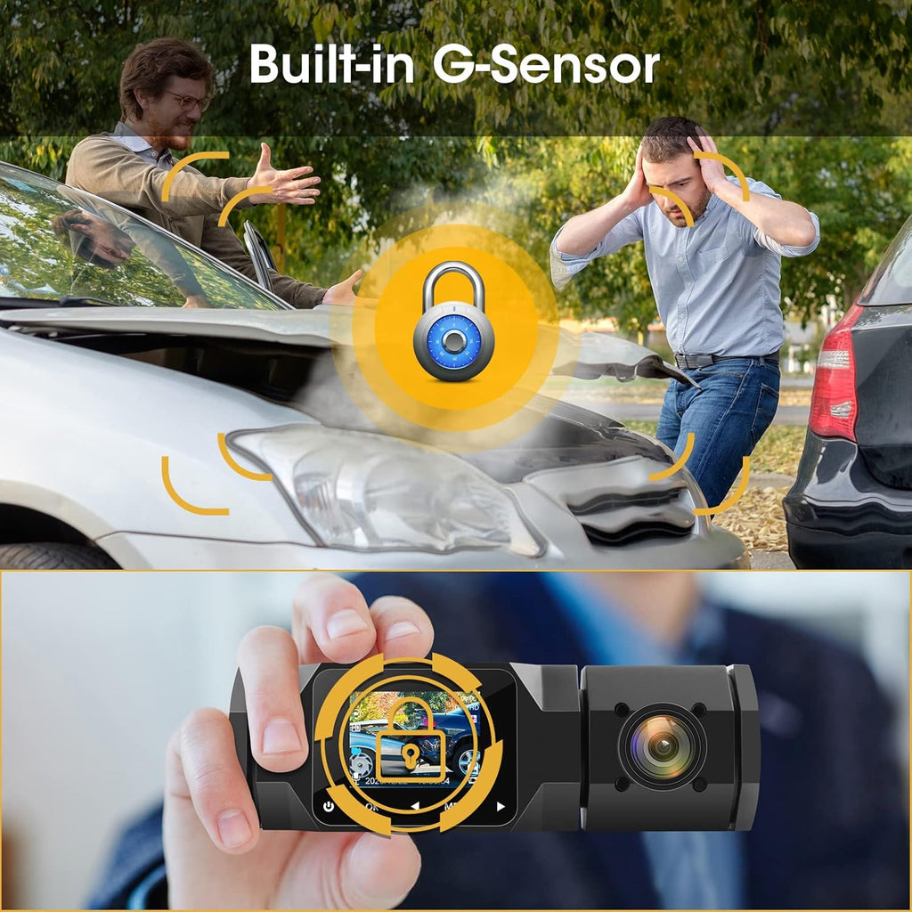 Dual Dash Cam Front and Inside FHD 1080P Dash Camera with IR Night Vision 310°Wide Angle 24H Parking Monitor Pack of 2 F770