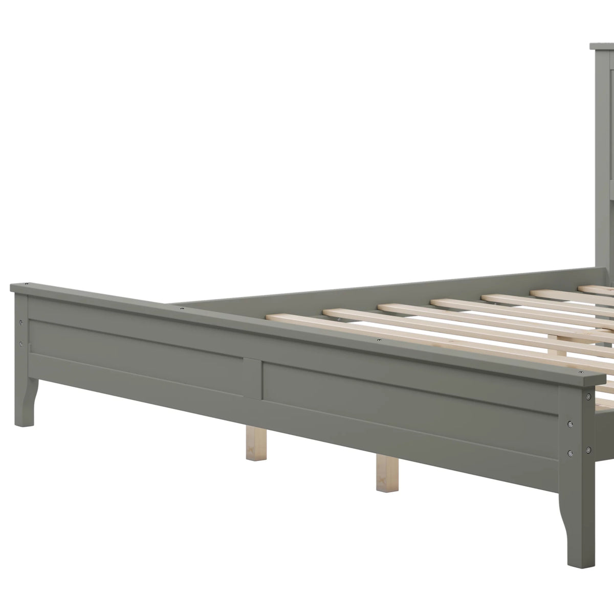 Modern Gray Solid Wood King Platform Bed M724949