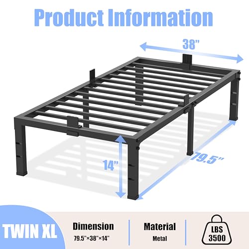 14 Inch Full Size Metal Platform Bed Frame I129