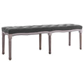 Linen Upholstery Padded Seat Wooden Frame Bench G7059
