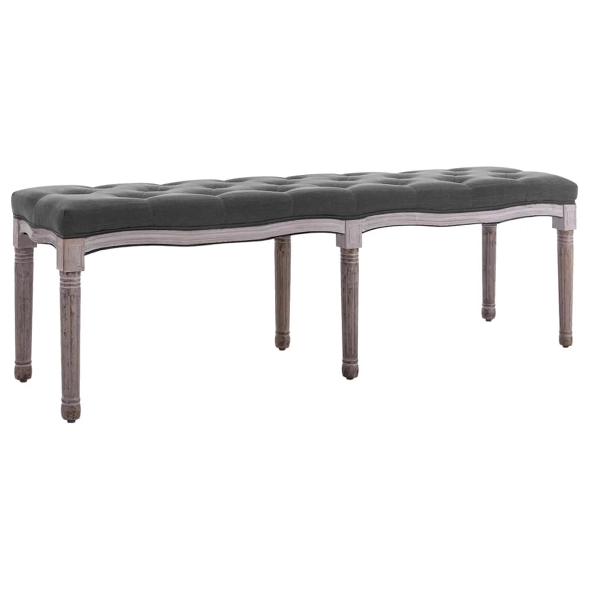 Linen Upholstery Padded Seat Wooden Frame Bench G7059
