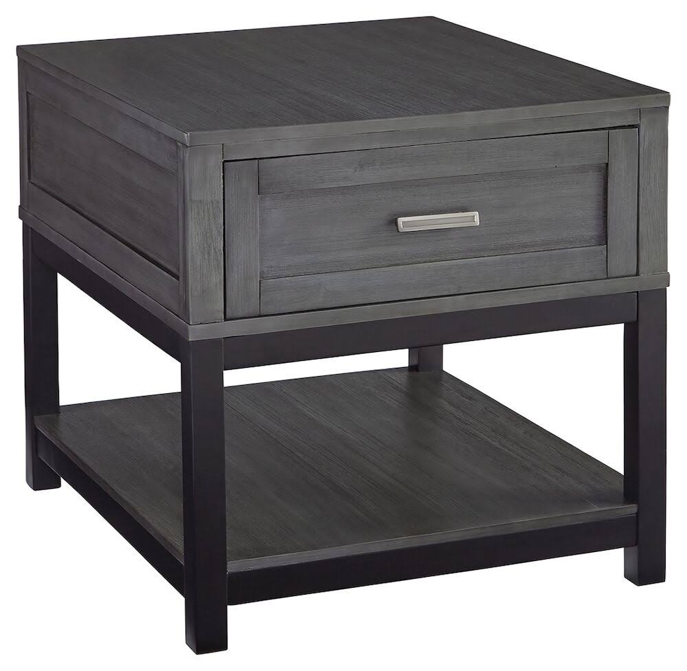 Gray Black Rectangular End Table Z5069