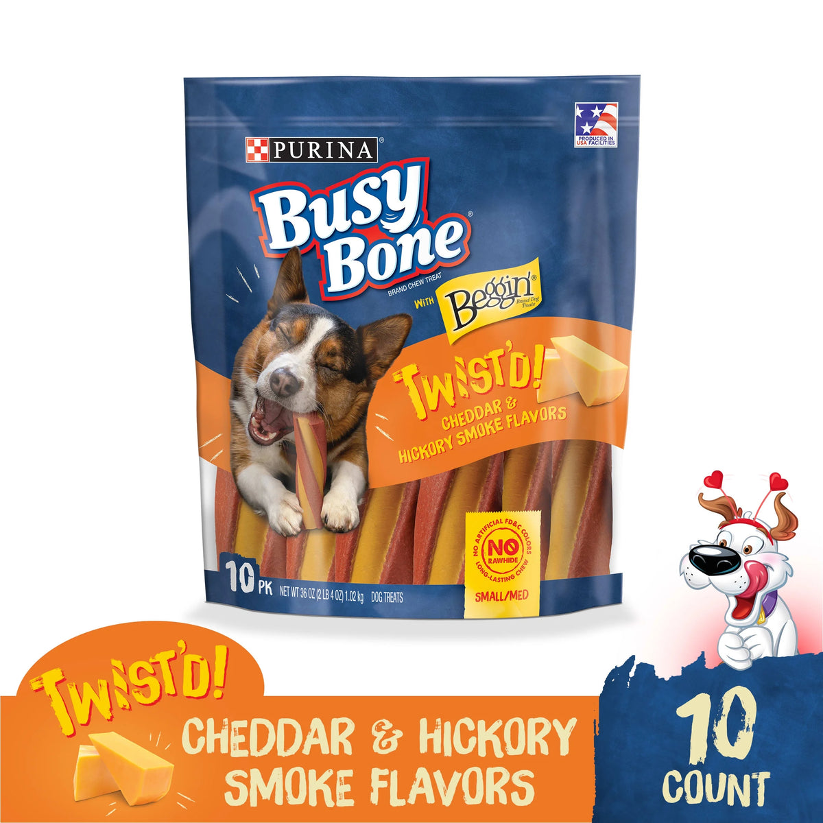 Cheddar & Hickory Smoke Dog Treats 36 oz 10 Pack S571