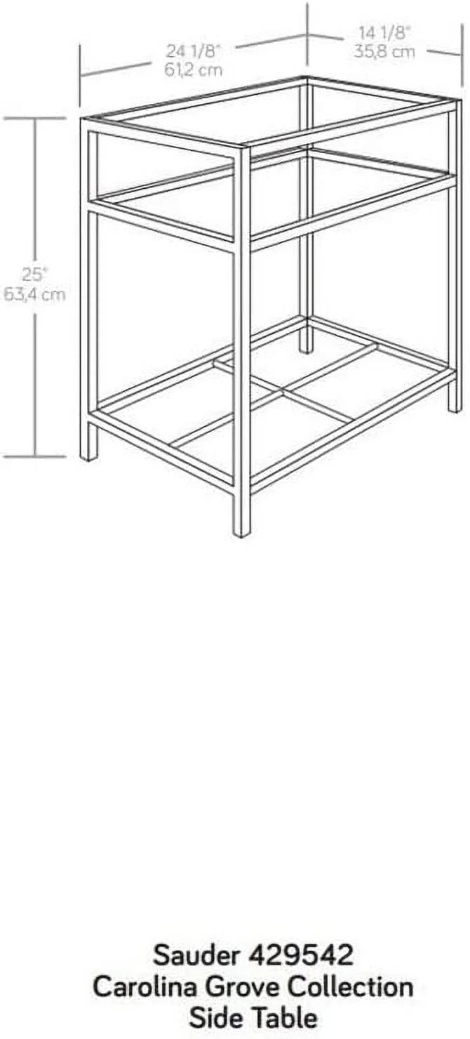 Black Metal End Table with Tempered Glass Top D886898