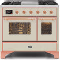 Antique White Copper Trim Dual Fuel Propane Gas Range Z63504