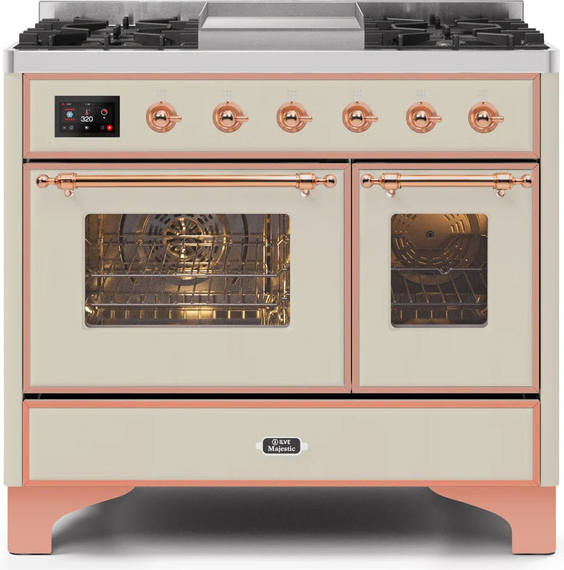 Antique White Copper Trim Dual Fuel Propane Gas Range Z63504