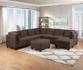 Black Linen Like Fabric Sectional 9pcs Set T2691