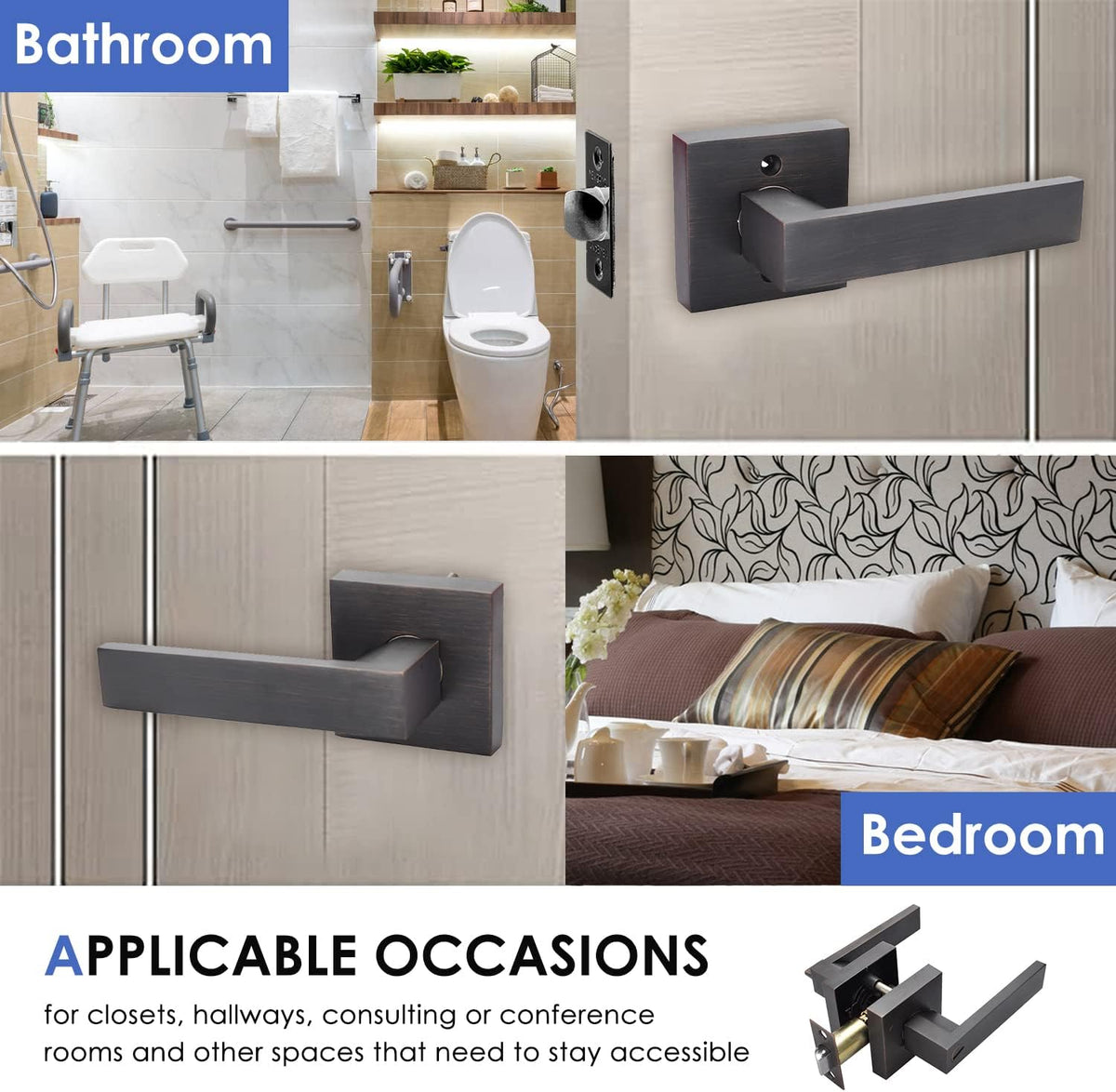 Brushed Bronze Zinc Alloy Door Lever Lock B269511