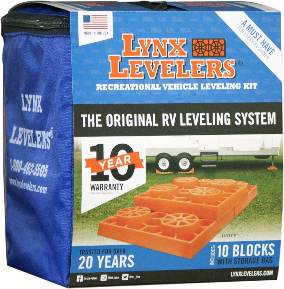 10 Pack Interlocking Leveling Blocks RV Trailer Camper P71335