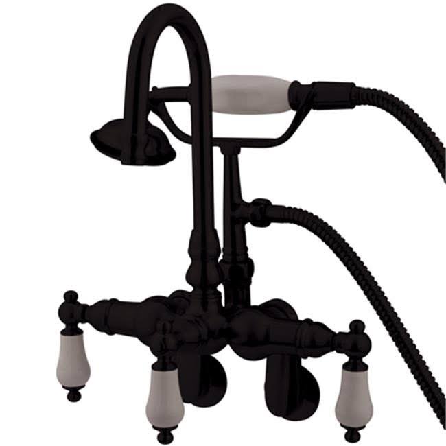 Oil Rubbed Bronze Wall Mount Clawfoot Tub Filler with Hand Shower R875748