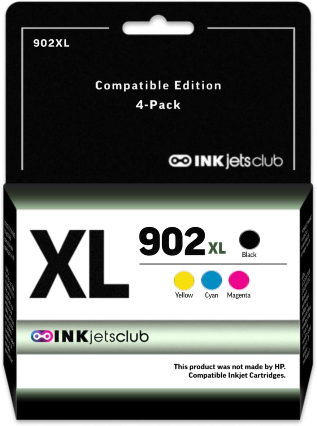 HP 902XL Black and Color Compatible Inkjet Cartridge 4 Pack F18648