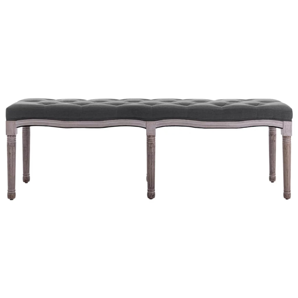 Linen Upholstery Padded Seat Wooden Frame Bench G7059