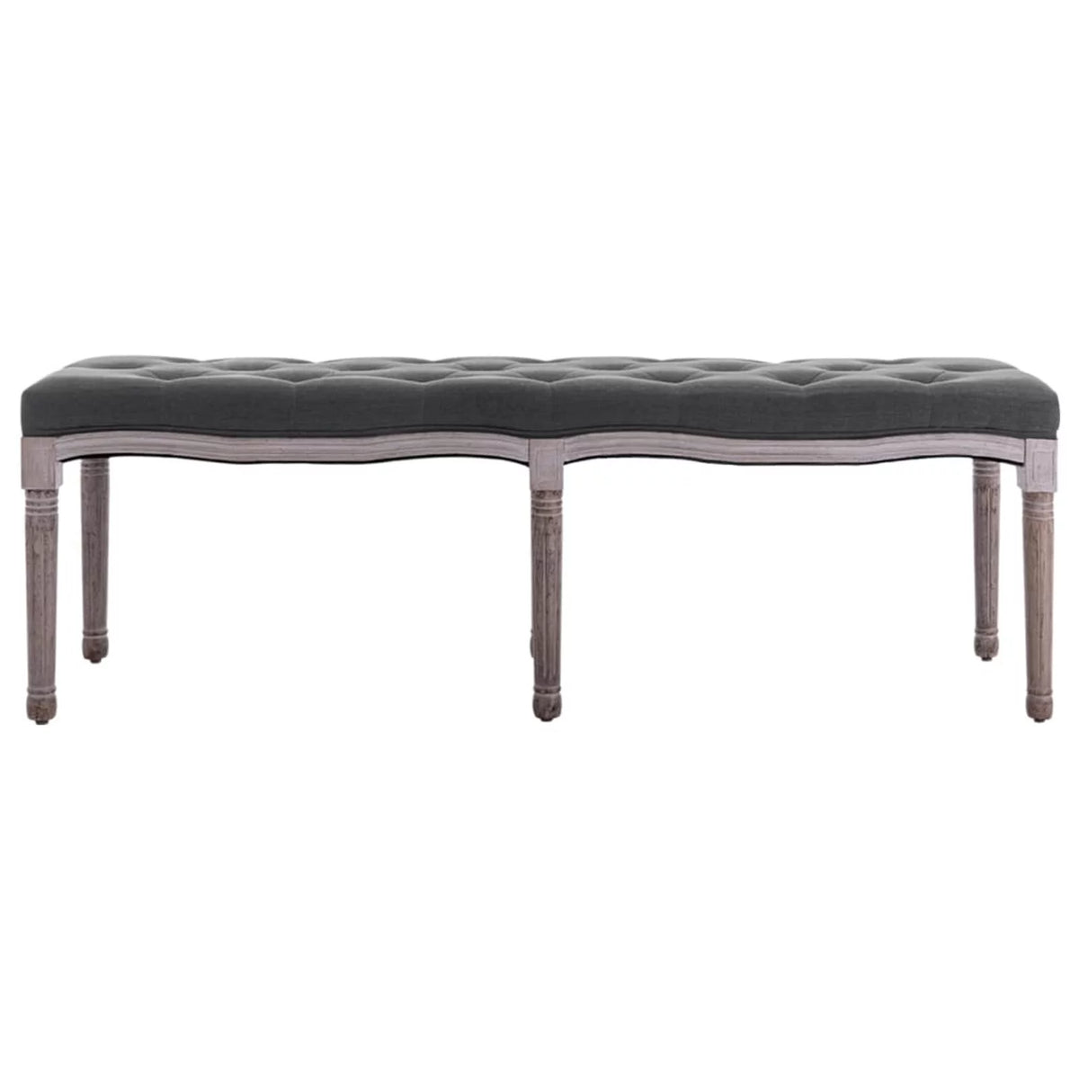 Linen Upholstery Padded Seat Wooden Frame Bench G7059