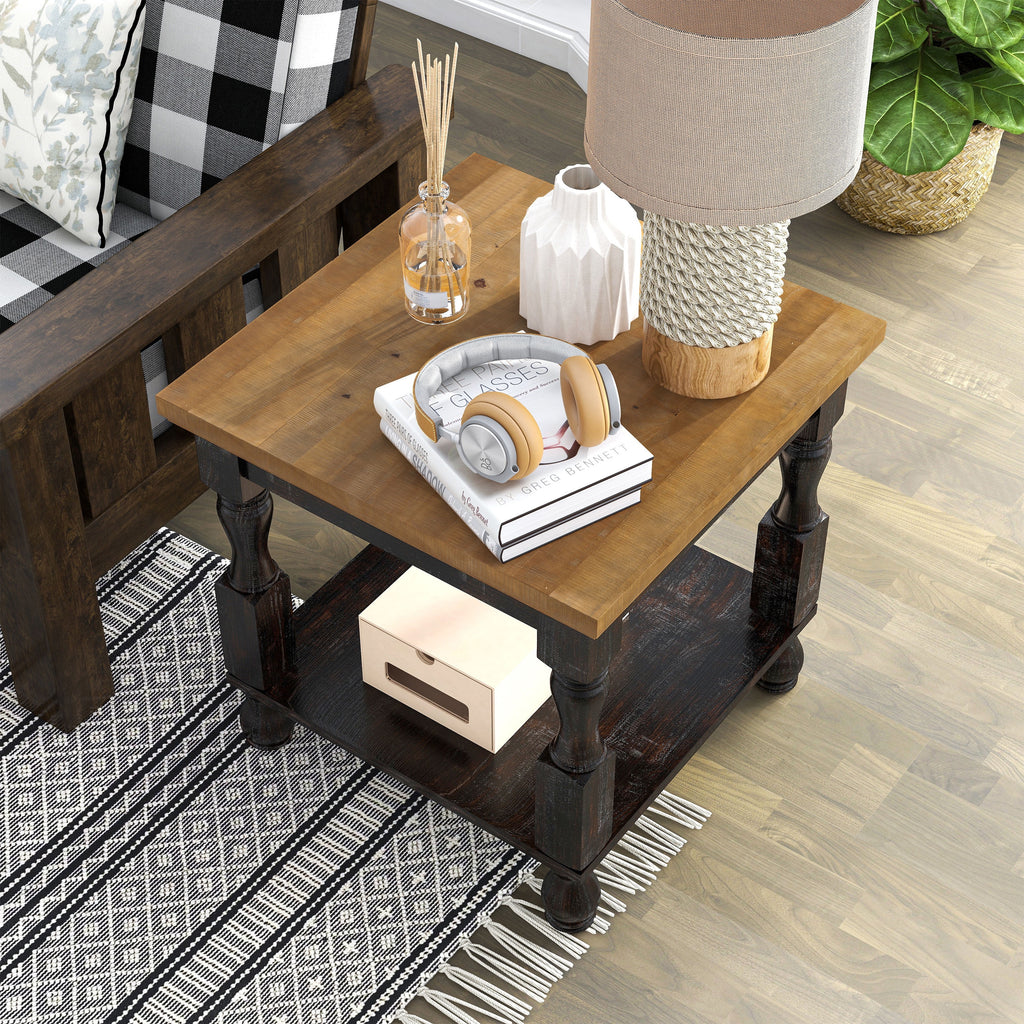 Antique Black Oak End Table J71689