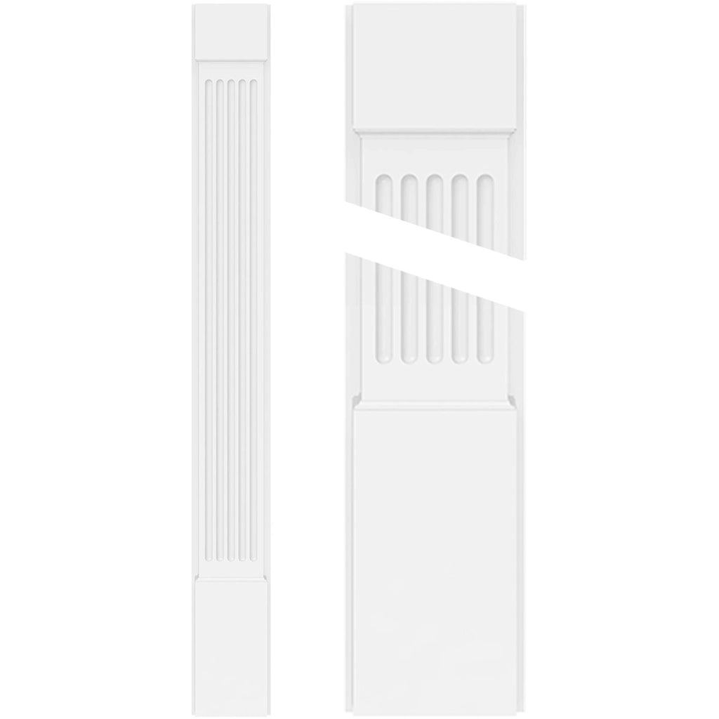 Fluted PVC Pilaster with Capital and Base (Pair) Q791583