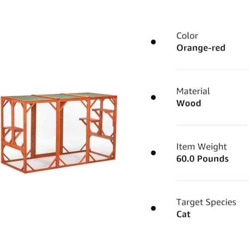 Outdoor Cat Enclosures Wooden Catio Weatherproof I2676