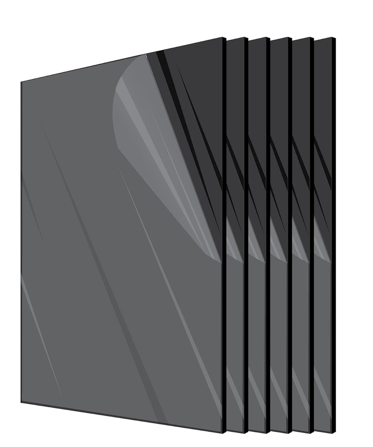 Black Acrylic Plexiglass Sheet 6 Pack V4364