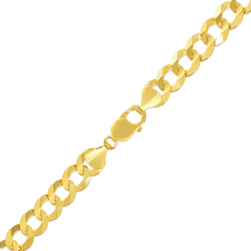 10k Yellow Gold Mens Solid Curb Chain Necklace 10mm R2890