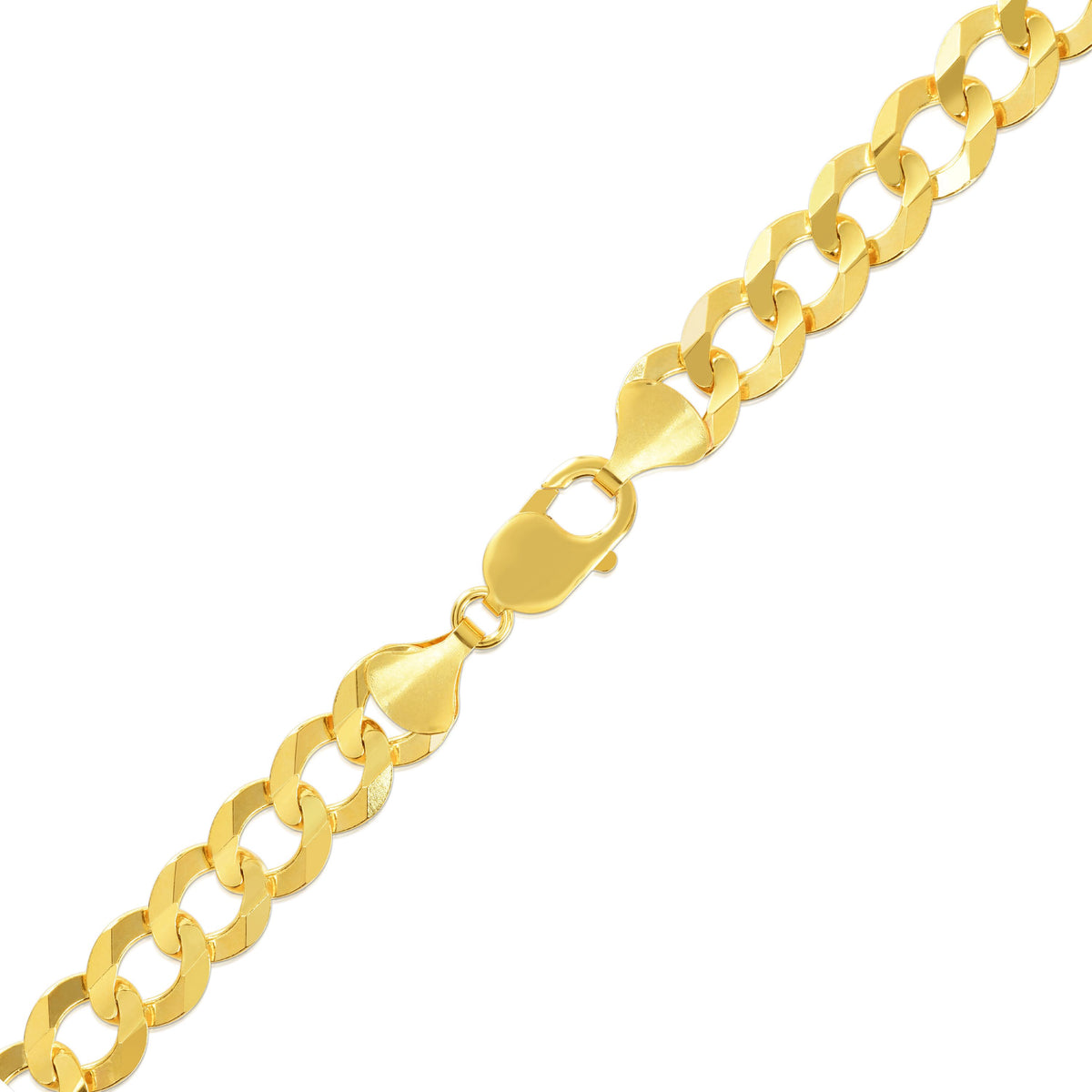 10k Yellow Gold Mens Solid Curb Chain Necklace 10mm R2890