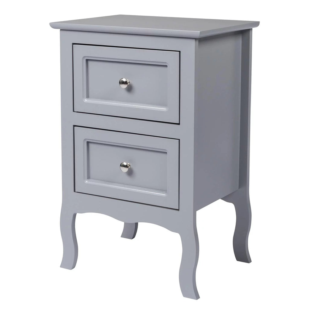 Gray Nightstand with 2 Drawers Set of 2 G7714