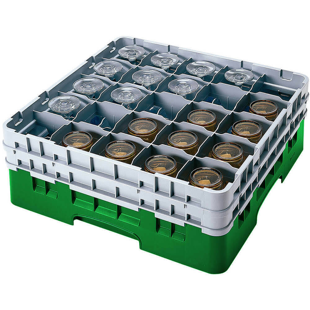 30-Compartment Glass Rack with 2 Gray Extenders W649883