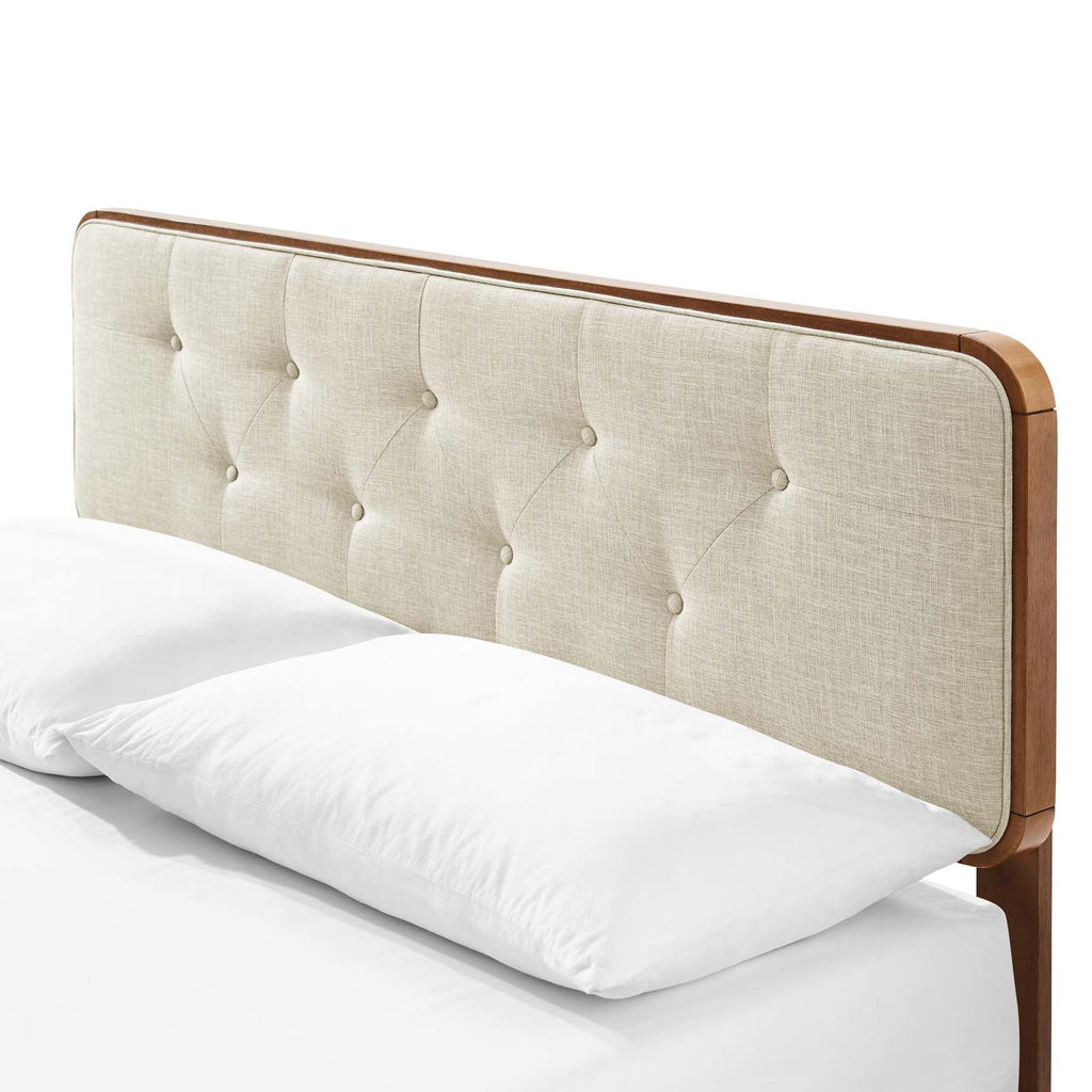 Full Size Wood Brown Walnut Platform Bed Frame W7623