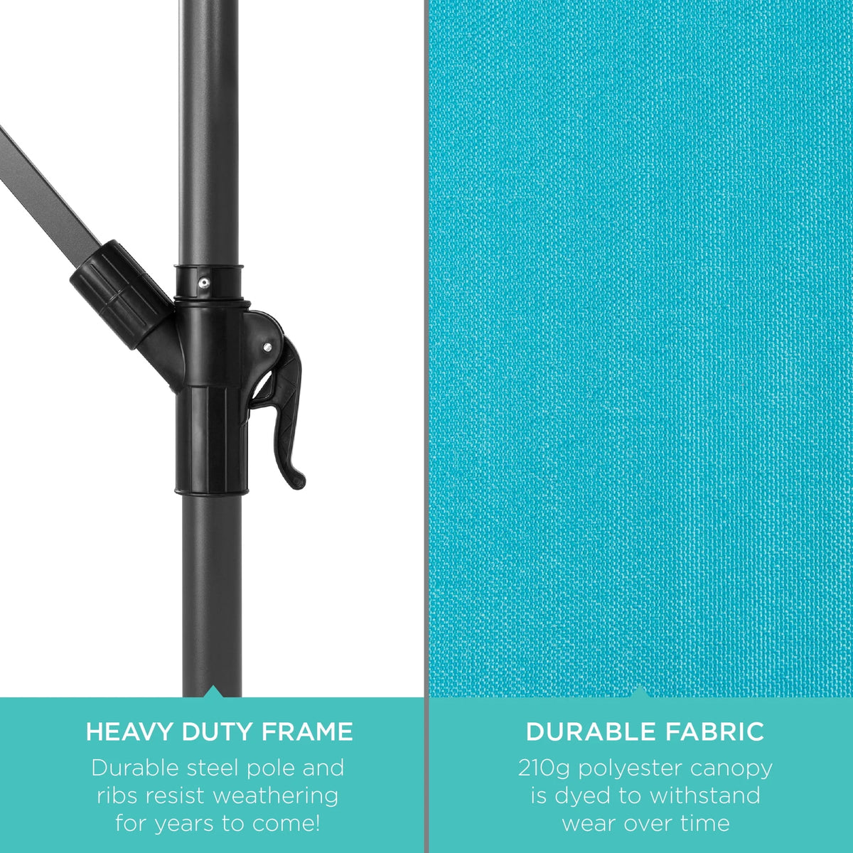 10ft Solar LED Offset Hanging Patio Umbrella I128211