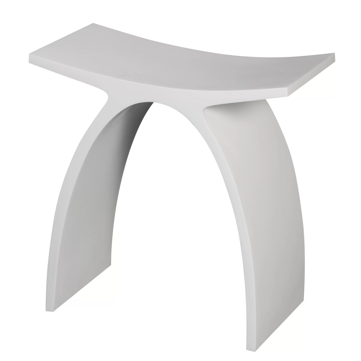 White Matte Solid Surface Resin Bathroom Shower Stool R69200
