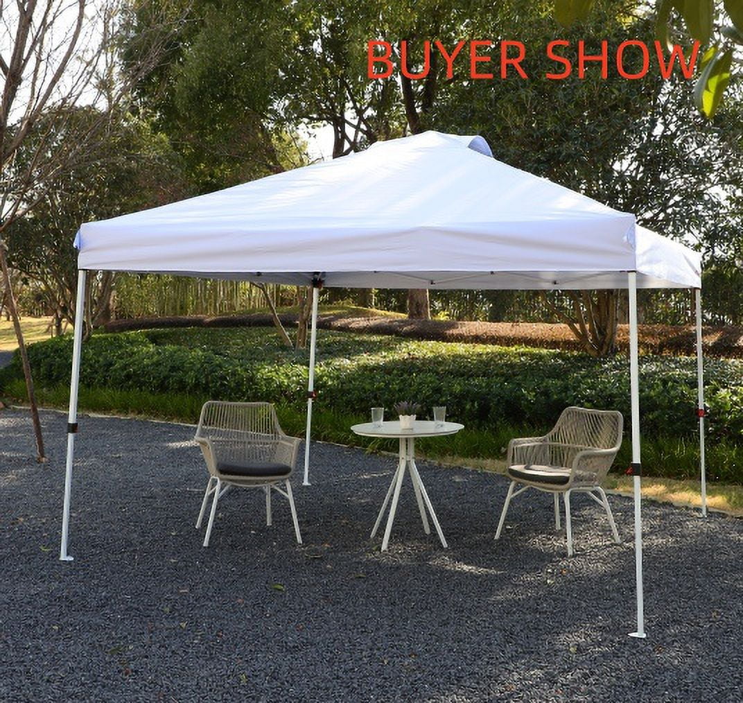 Grey 10x10ft Pop Up Outdoor Canopy Tent with Wheeled Carrying Bag J6505
