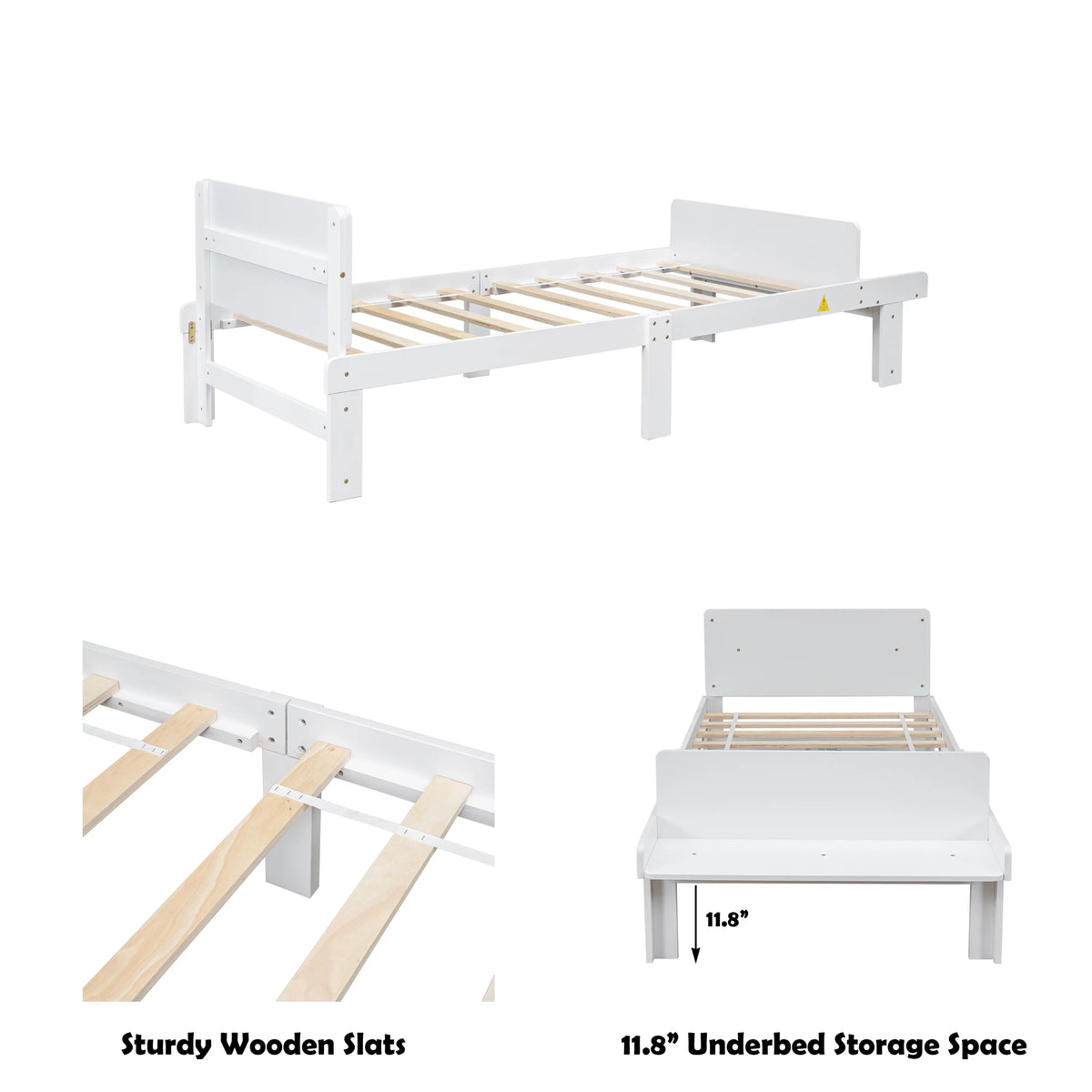 Twin Platform Bed with Bench and Storage L2321