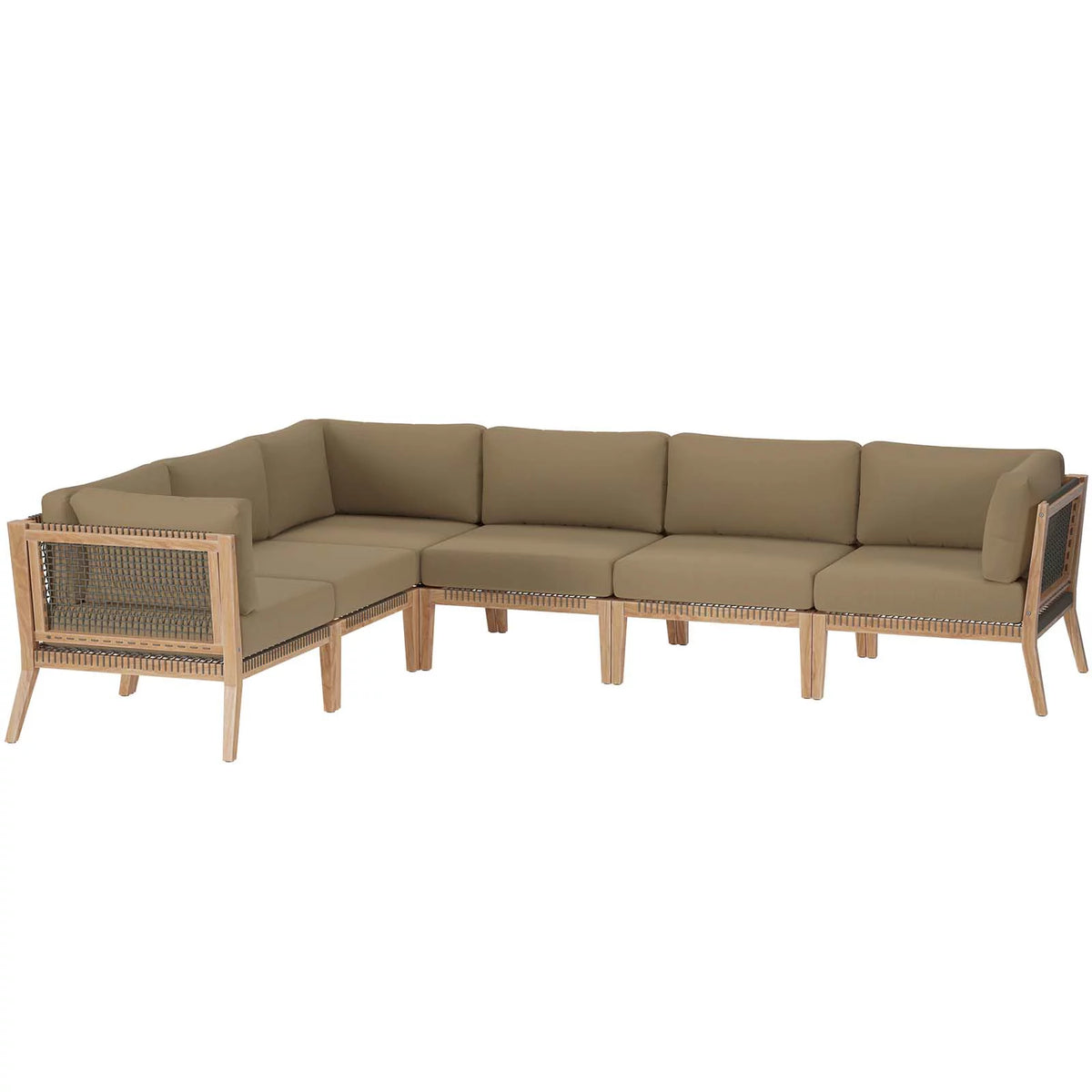 Teak Wood 6-Piece Sectional Sofa U237305