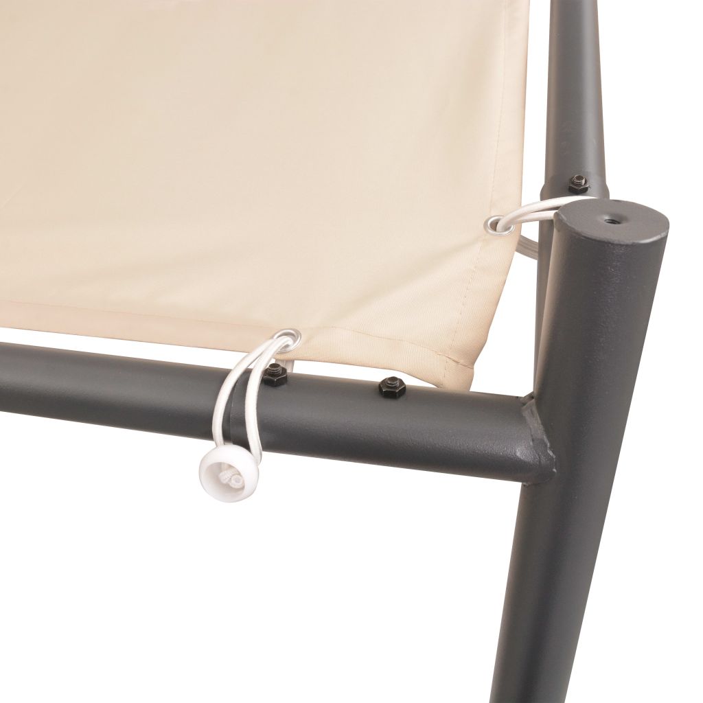 Beige Steel Gazebo Tent Canopy T6647