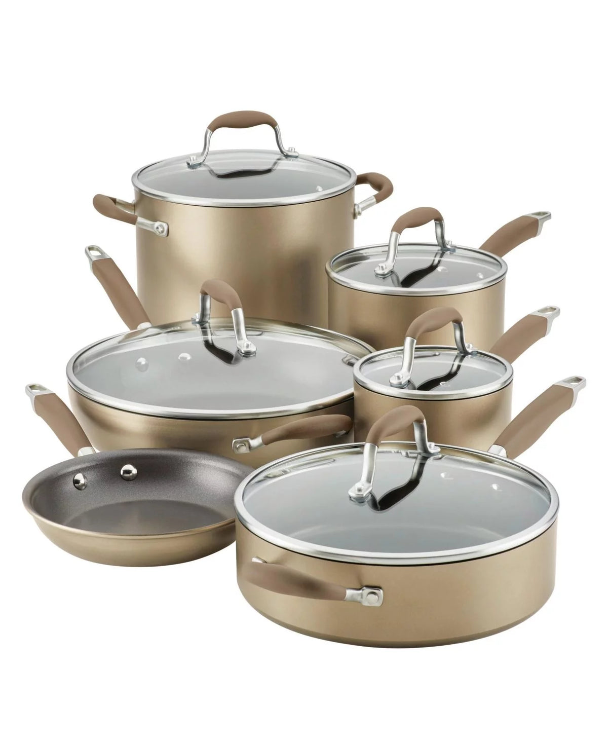 11-Pc. Hard-Anodized Nonstick Cookware Set I934274