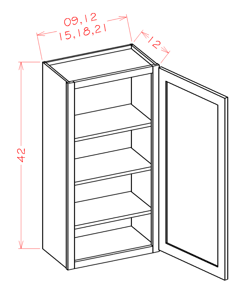 Antique White 1 Door 3 Shelves Wall Cabinet Y624260