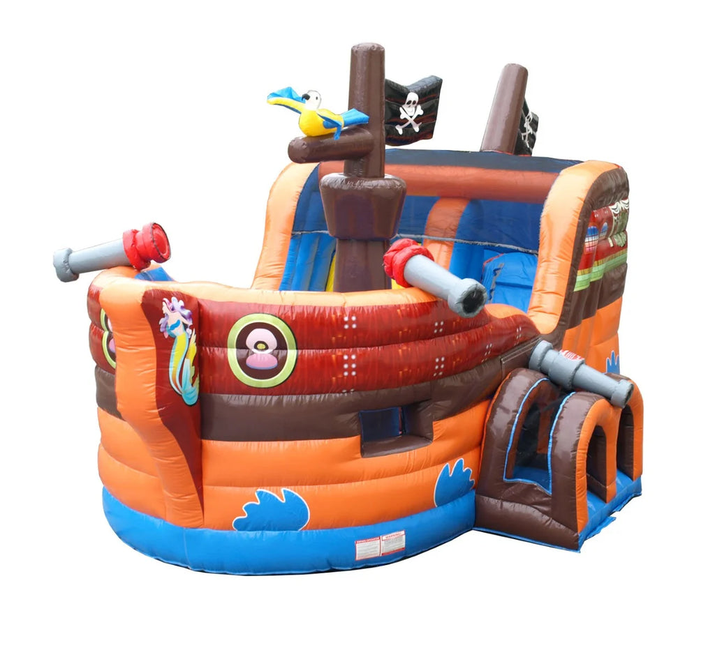Pirate Ship Inflatable Bounce House with Slide N75344