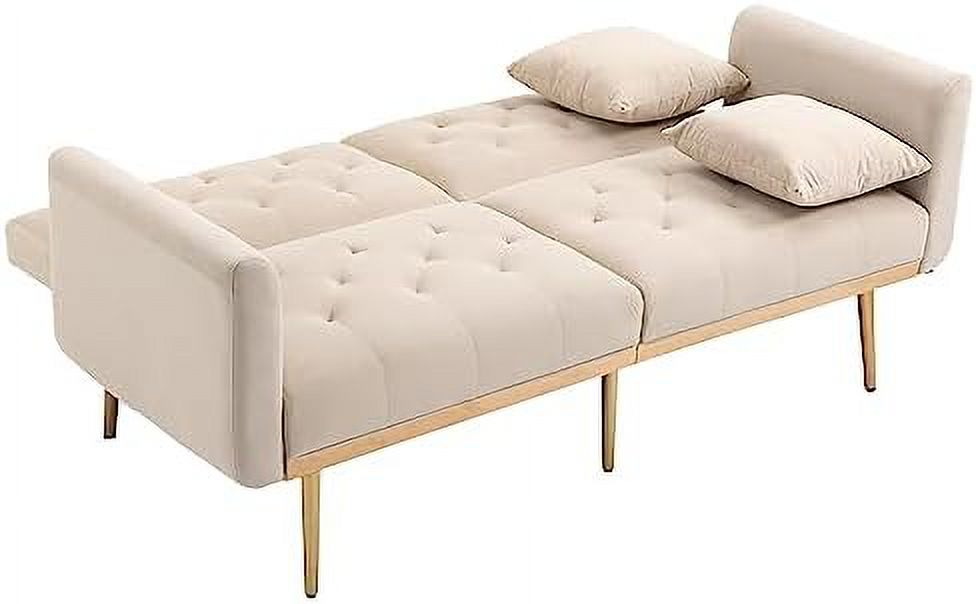 Velvet Loveseat with 7 Gold Metal Legs D434110