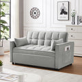 Gray Velvet Loveseat Sofa with Pullout Bed W343050