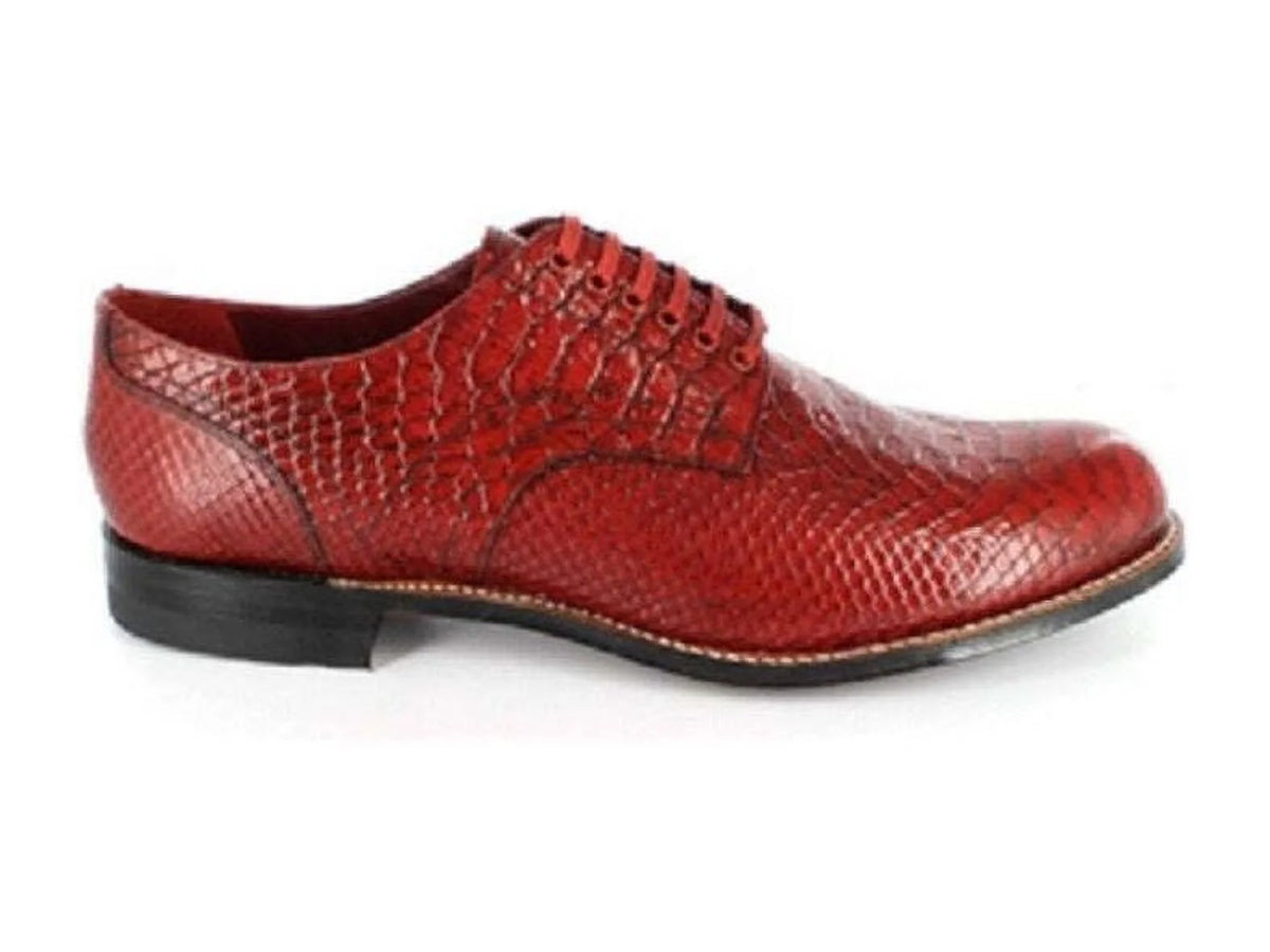 Red Anaconda Print Leather Shoes I9592