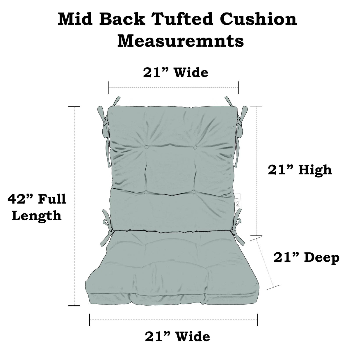 Tufted Mid Back Chair Cushion V23909