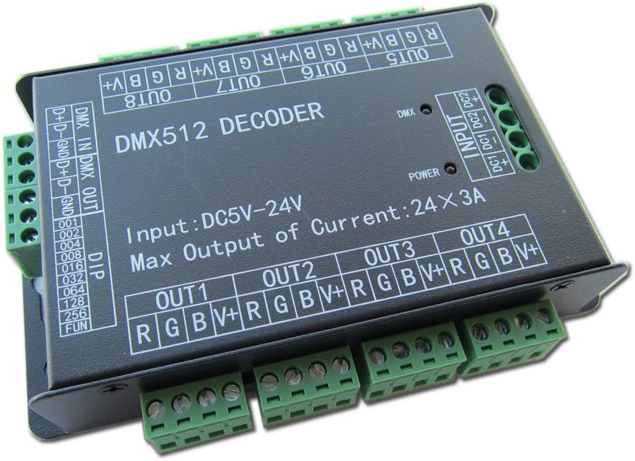 24 Channel RGB DMX512 Controller LED Decoder Dimmer DC 5V-24V A81178