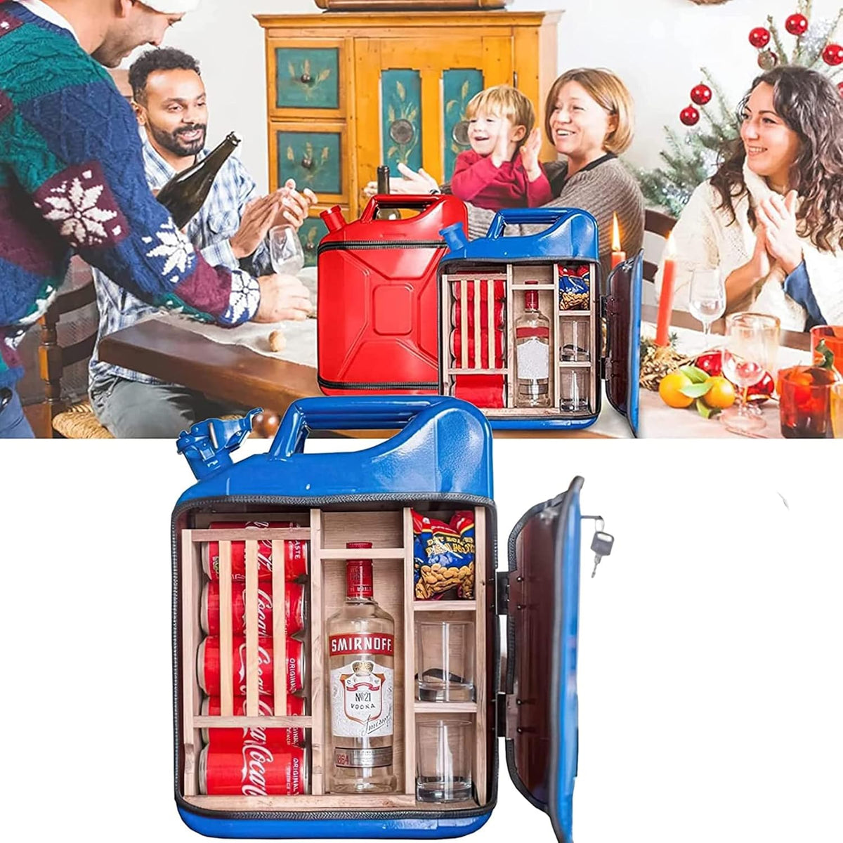 Green Pack of 2 Mini Bar Cabinet Set U7449