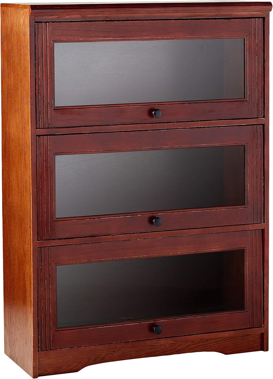 3 Door Lawyer Bookcase, 32 Wide, Medium Oak Finish Q2164