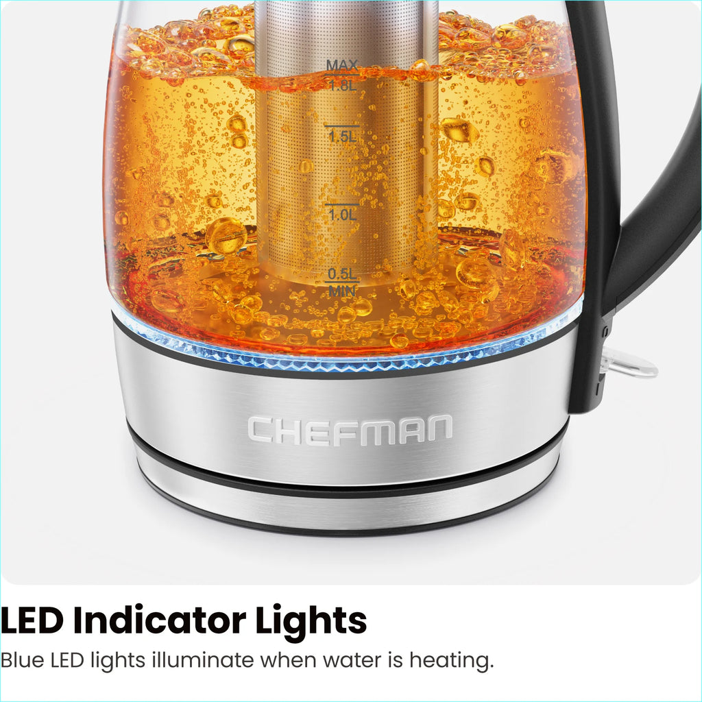 1.8L Electric Glass Kettle with Removable Tea Infuser N144