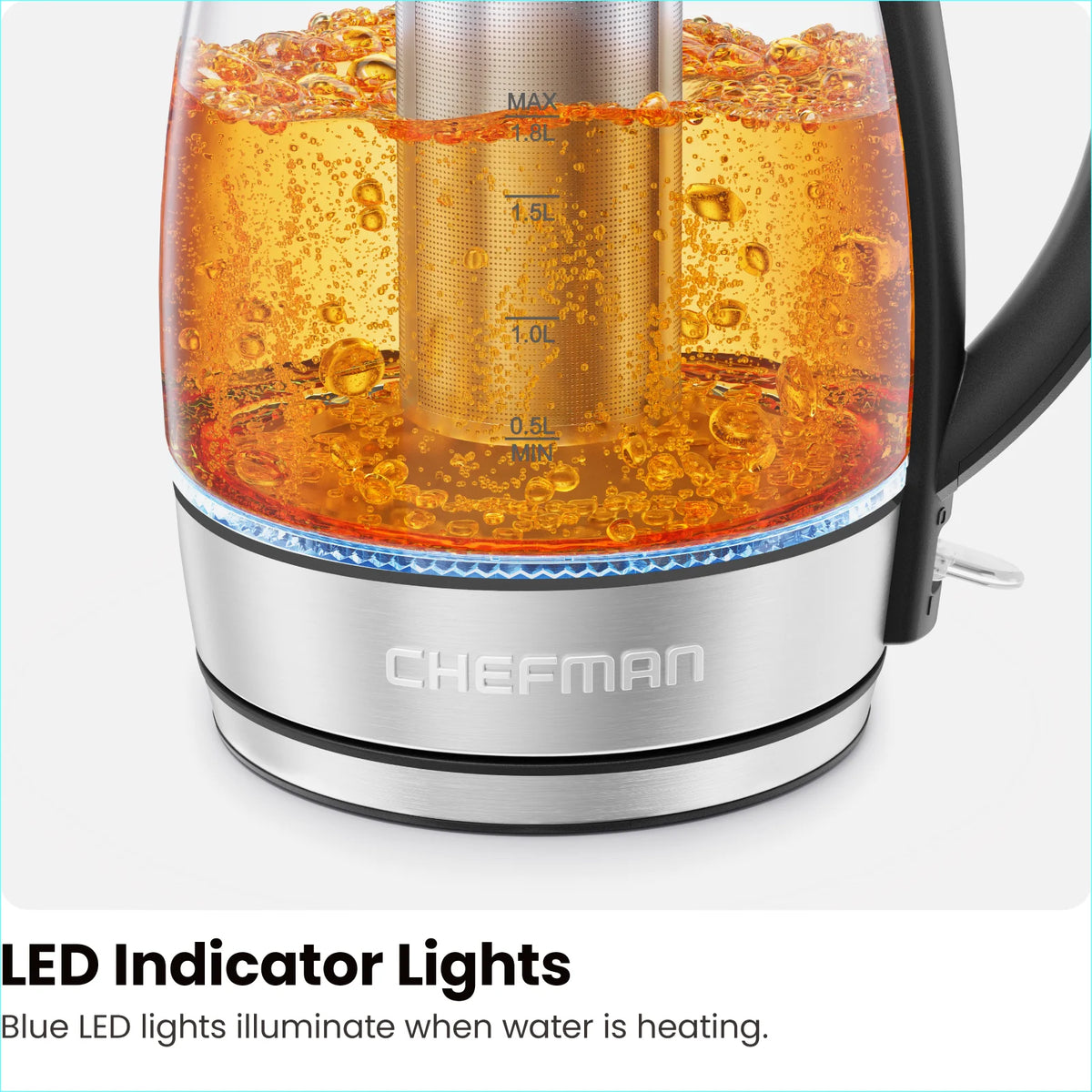 1.8L Electric Glass Kettle with Removable Tea Infuser N144
