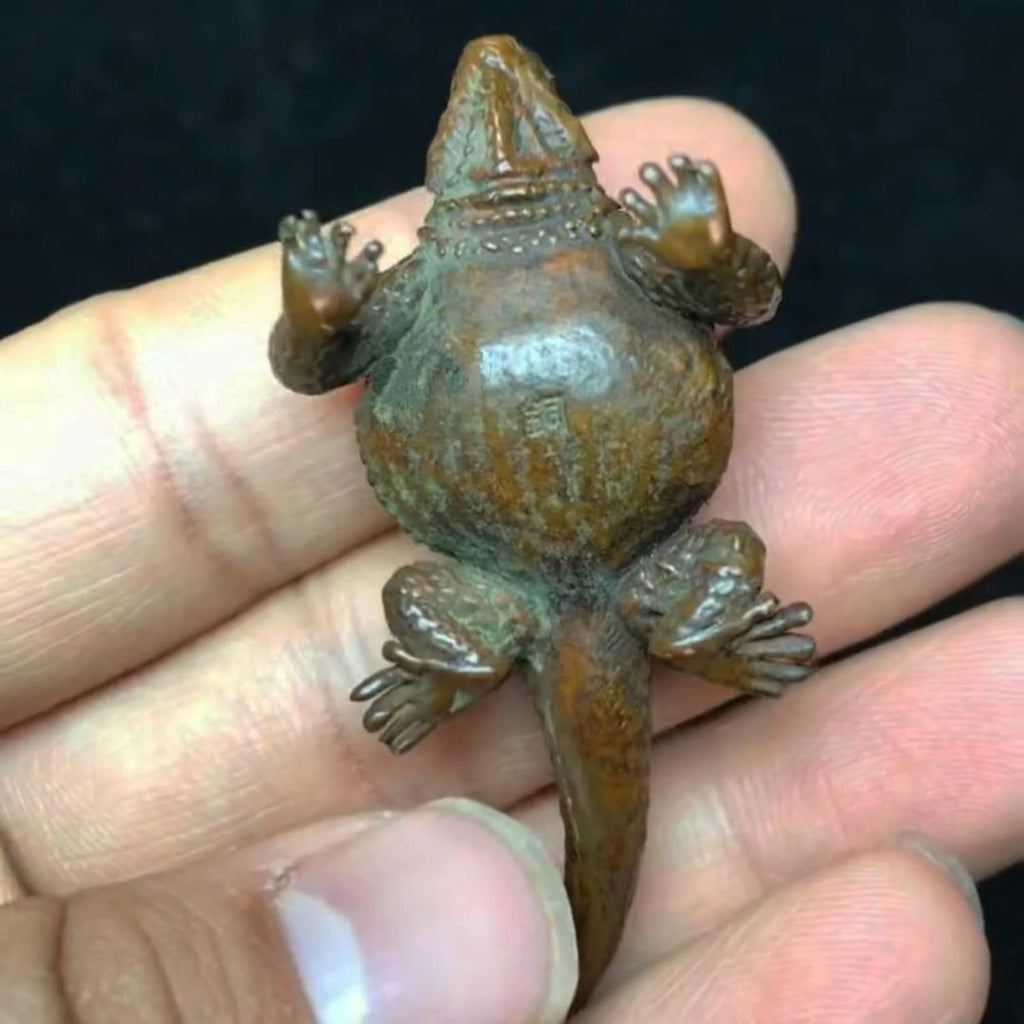 Brass Lizard Sculpture Gecko Figurine Statue F81955