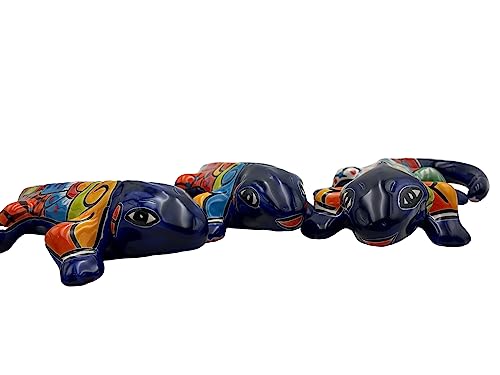 Talavera Pottery Iguana Wall Art Hand Painted Animal Sculpture Length 12.25" Z96170