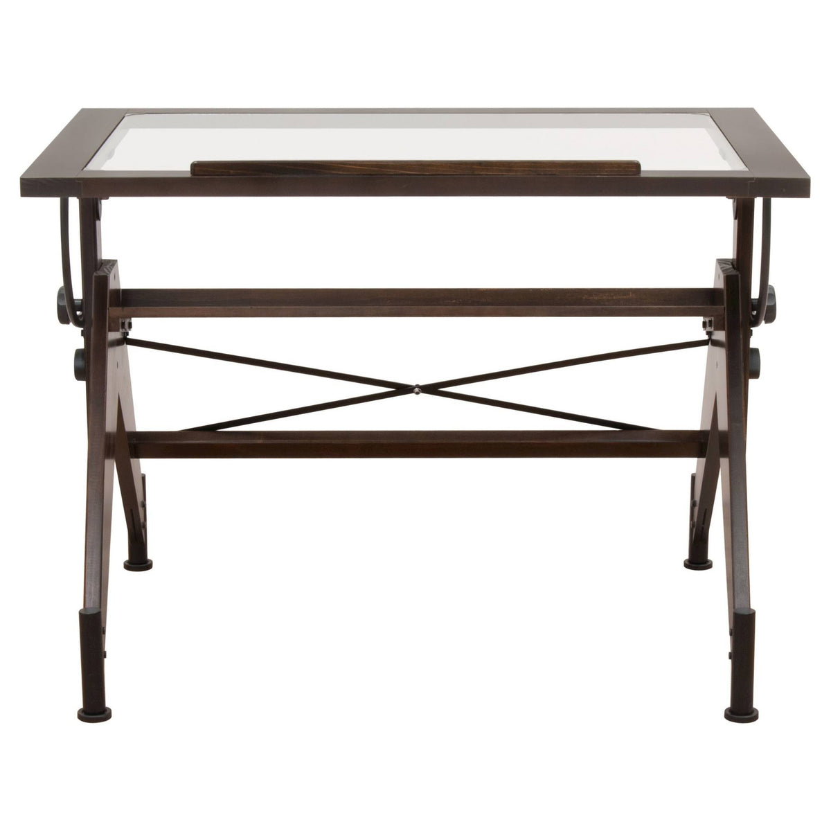 Dark Walnut/Black Glass Top Drafting Table A901649