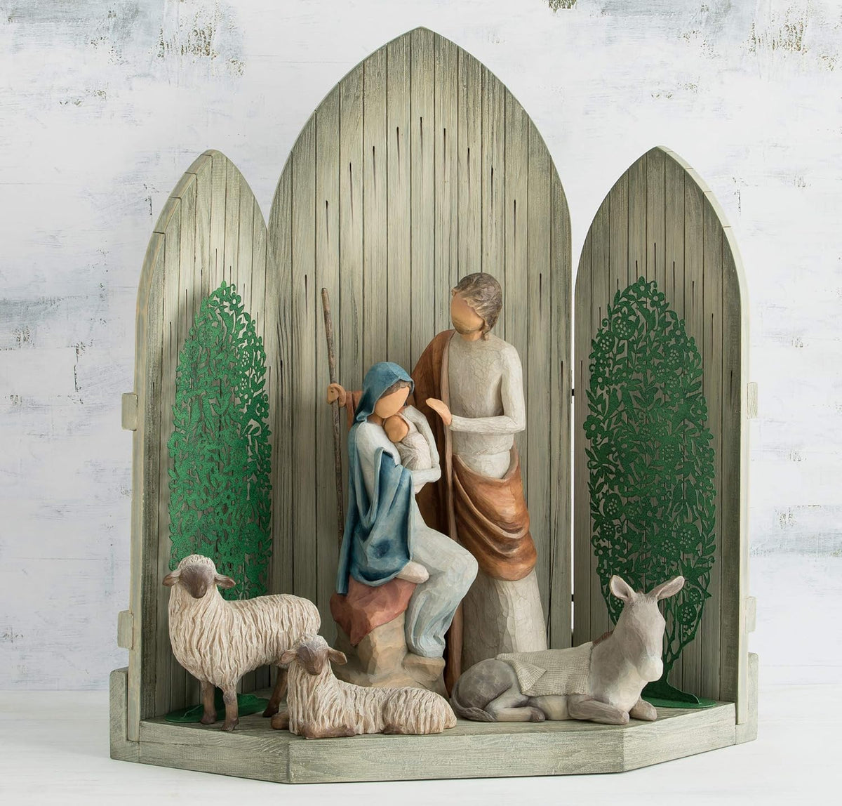 hand-painted nativity backdrop T686