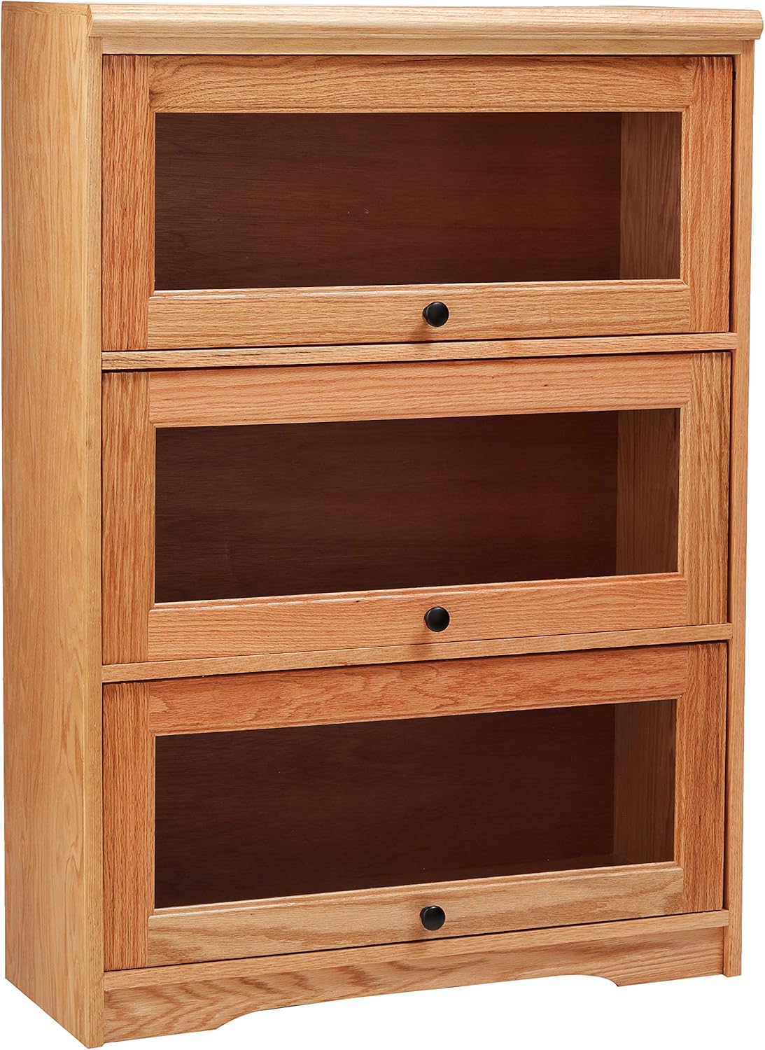 3 Door Lawyer Bookcase, 32 Wide, Medium Oak Finish Q2164