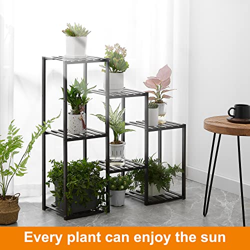 3 Tiers 7 Potted Bamboo Plant Stand E865958